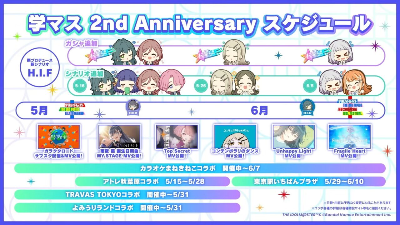 2周年スケジュール