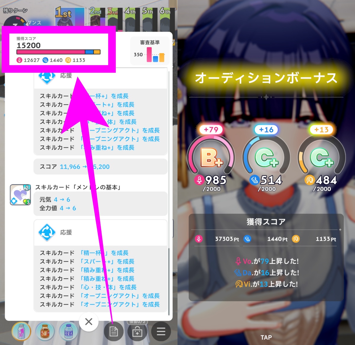 オーディションのステータス