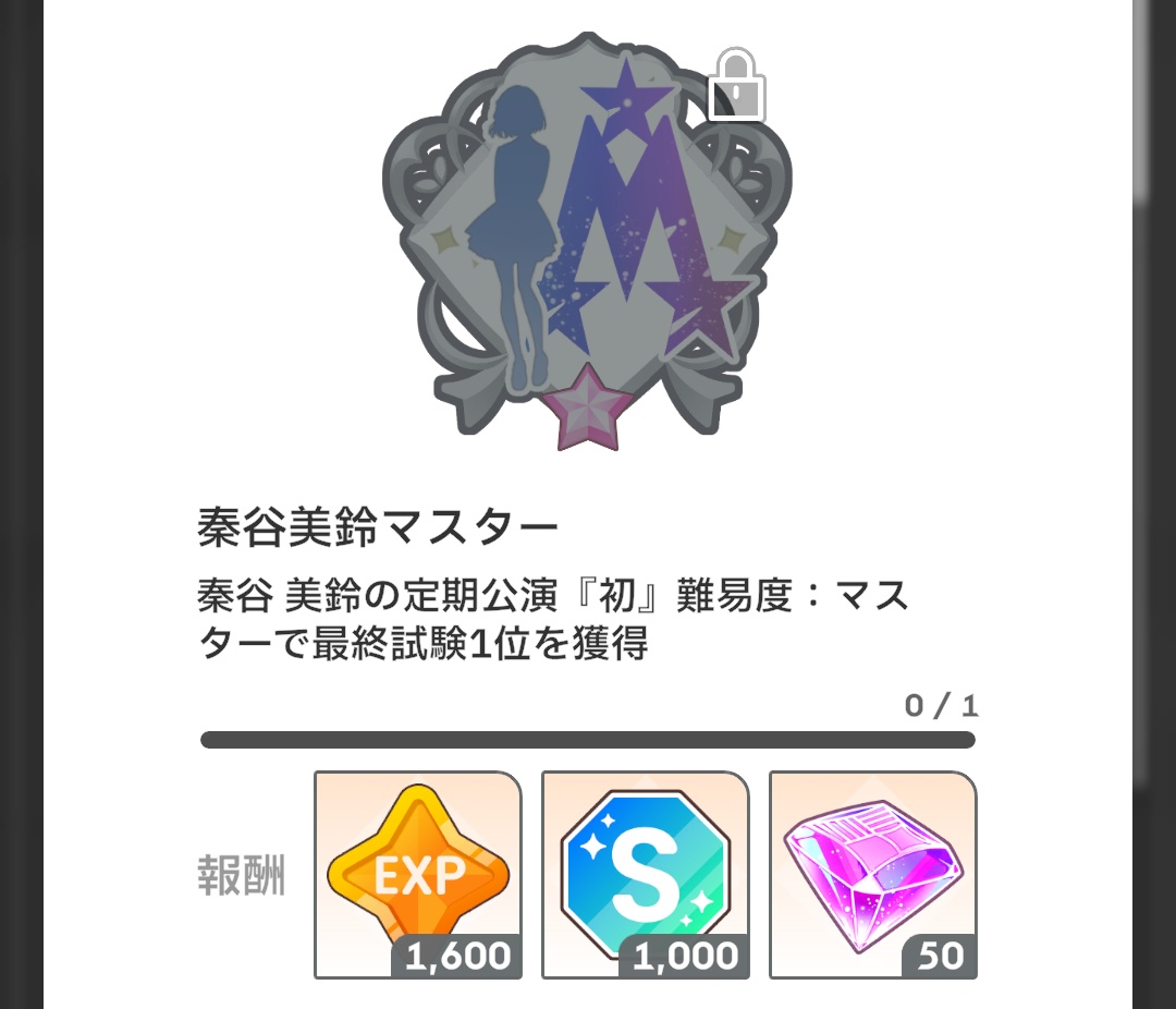 初マスターのアチーブメント
