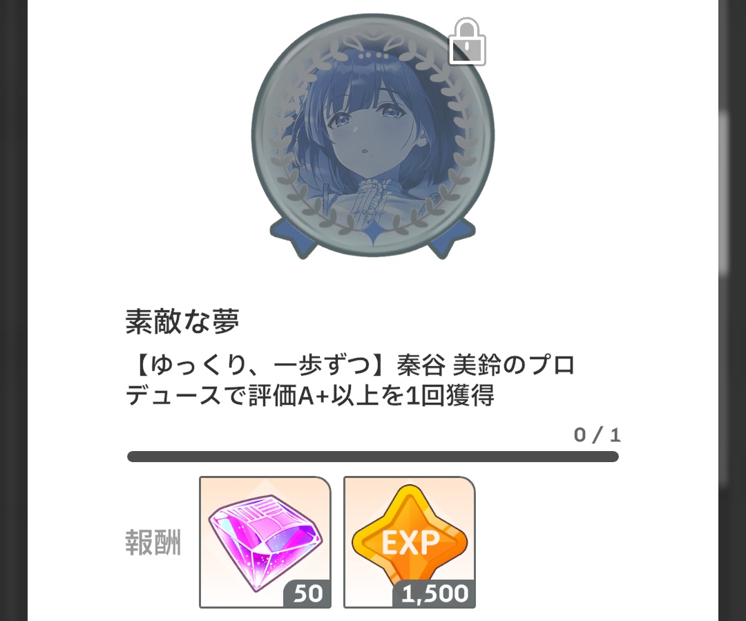 プロデュース評価A+のアチーブメント