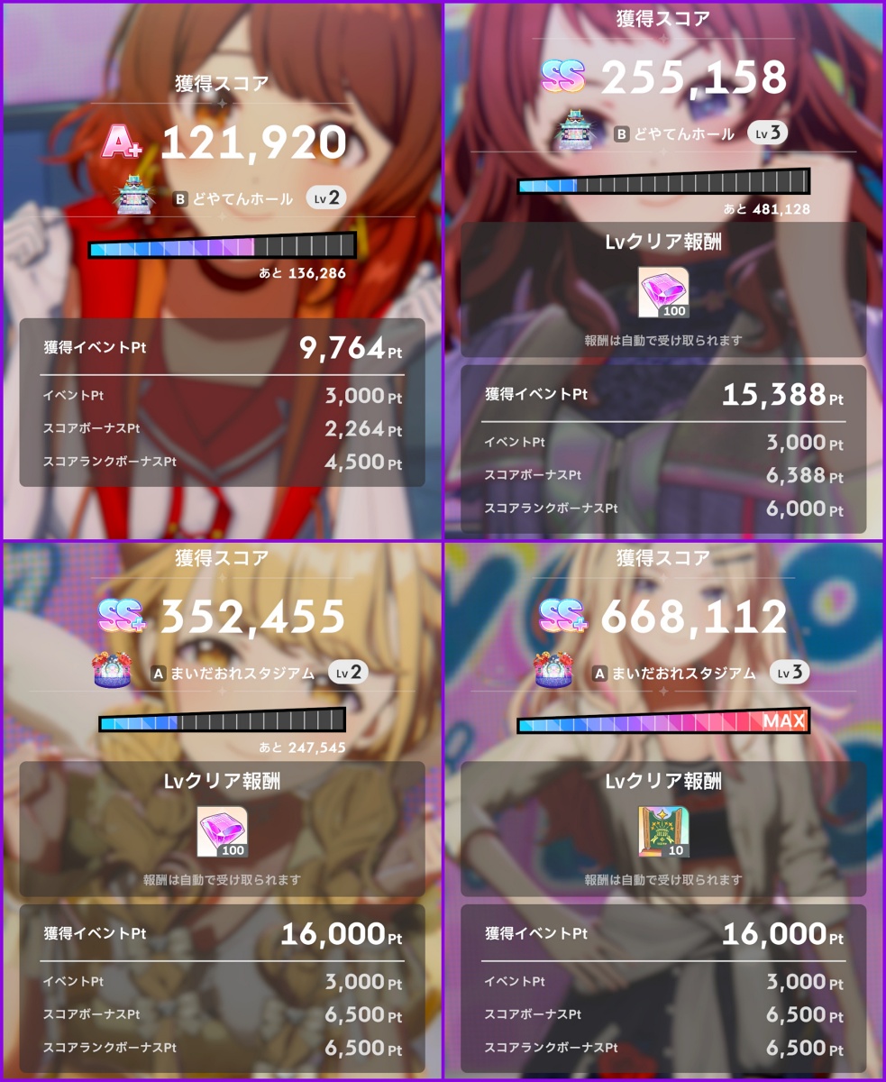 スコアとイベントPt
