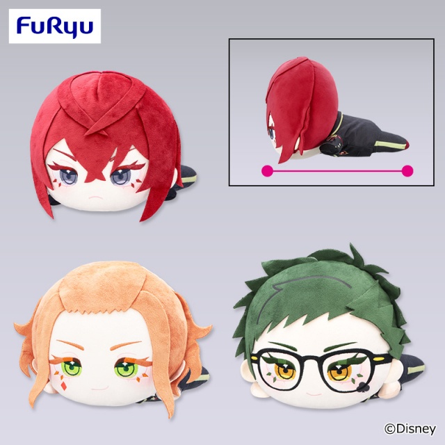 ディズニー ツイステッドワンダーランド ザ アニメーション プティラヴィ 寝そべりBIGぬいぐるみ~リドル・ケイト・トレイ~の画像