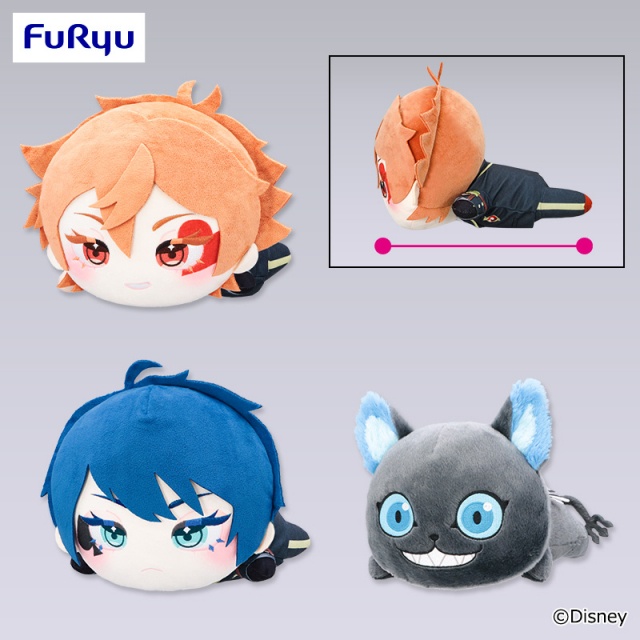 ディズニー ツイステッドワンダーランド ザ アニメーション プティラヴィ 寝そべりBIGぬいぐるみ~エース・デュース・グリム~の画像